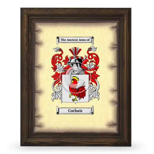 Cochais Coat of Arms Framed - Brown