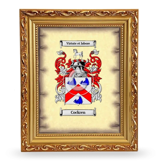 Cockren Coat of Arms Framed - Gold