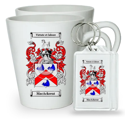 MacAckrent Pair of Latte Mugs and Pair of Keychains