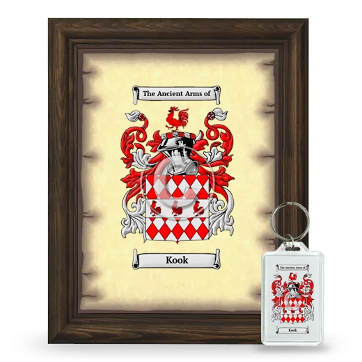 Kook Framed Coat of Arms and Keychain - Brown