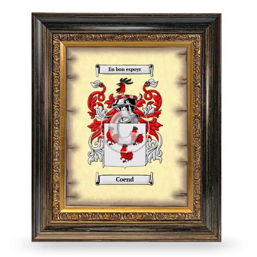 Coend Coat of Arms Framed - Heirloom