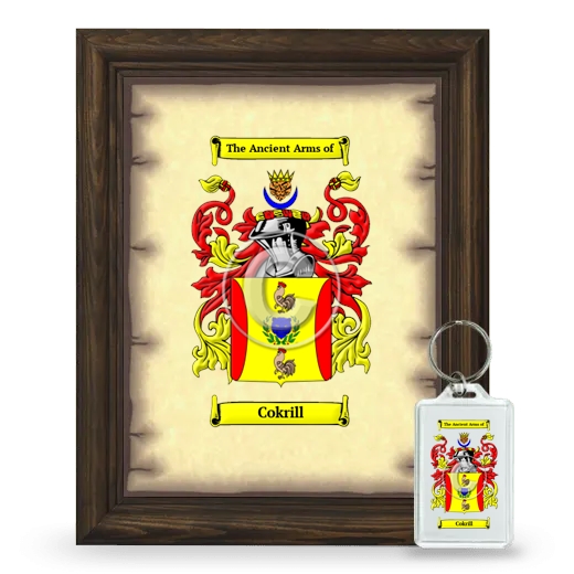 Cokrill Framed Coat of Arms and Keychain - Brown