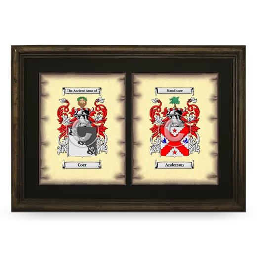 Double Coat of Arms Framed - Brown