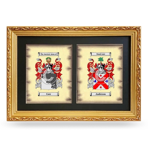 Double Coat of Arms Framed - Gold