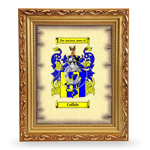Coffale Coat of Arms Framed - Gold