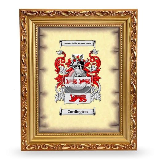 Cordington Coat of Arms Framed - Gold