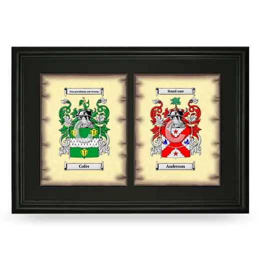 Double Coat of Arms Framed - Black