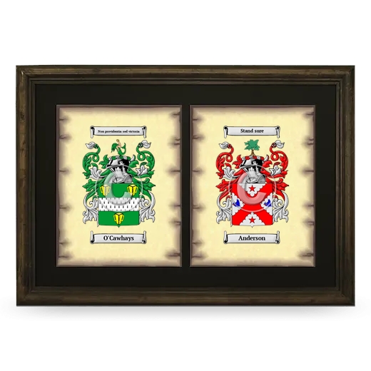 Double Coat of Arms Framed - Brown