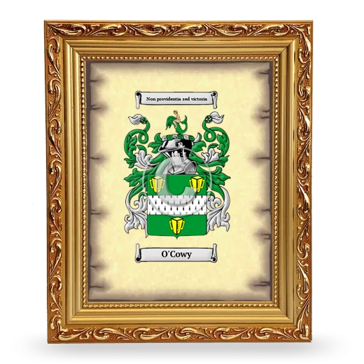 O'Cowy Coat of Arms Framed - Gold