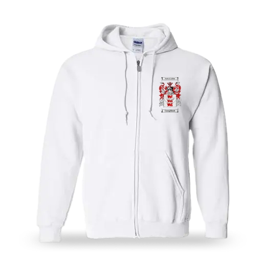 Cooughlinds Unisex Coat of Arms Zip Sweatshirt - White