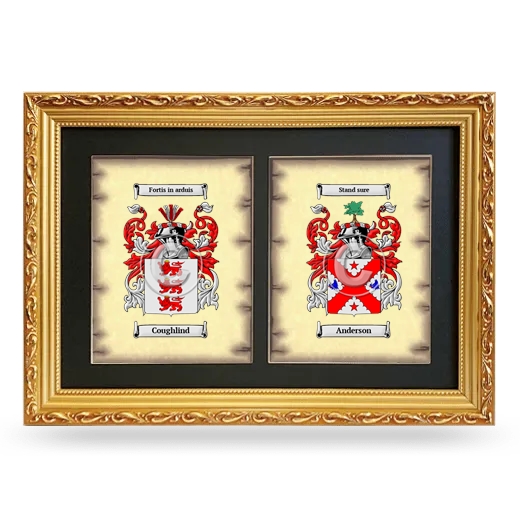 Double Coat of Arms Framed - Gold