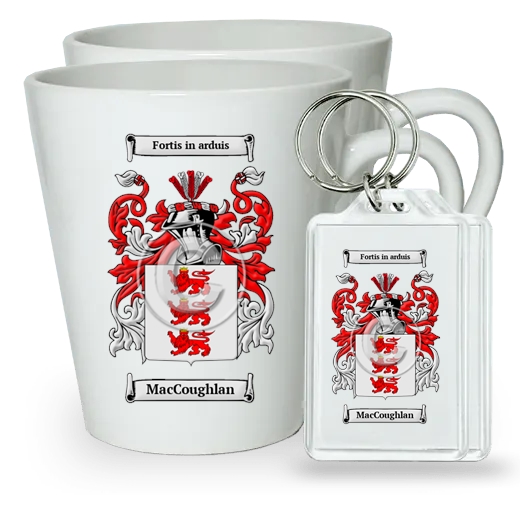 MacCoughlan Pair of Latte Mugs and Pair of Keychains