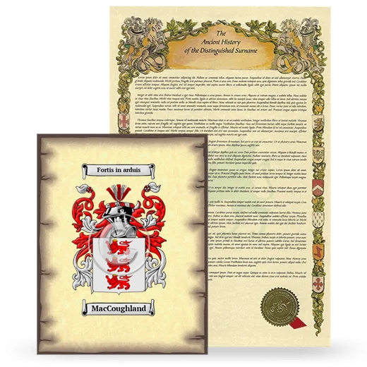 MacCoughland Coat of Arms and Surname History Package