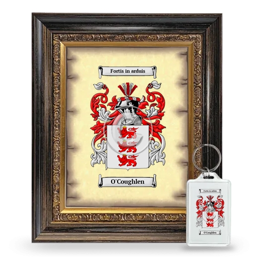 O'Coughlen Framed Coat of Arms and Keychain - Heirloom