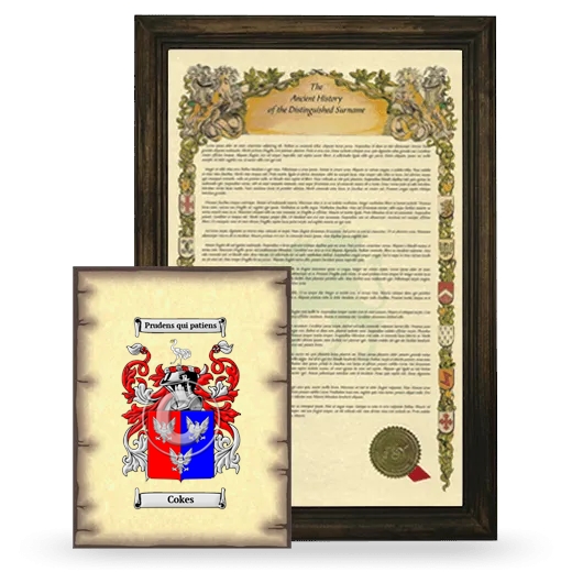 Cokes Framed History and Coat of Arms Print - Brown