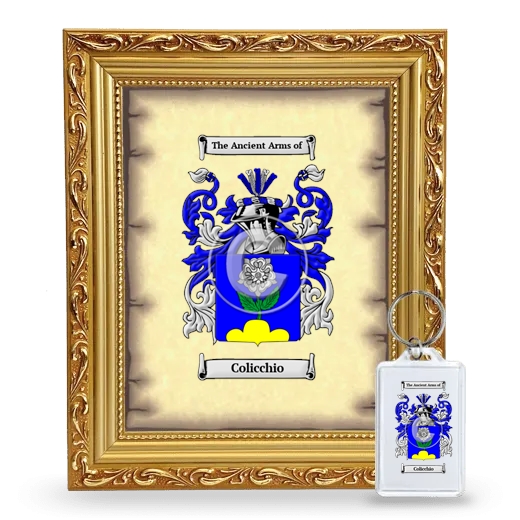 Colicchio Framed Coat of Arms and Keychain - Gold