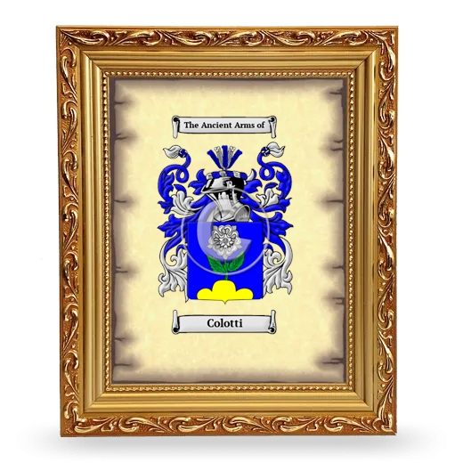 Colotti Coat of Arms Framed - Gold