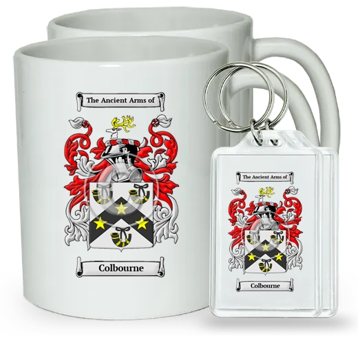 Colbourne Pair of Coffee Mugs and Pair of Keychains