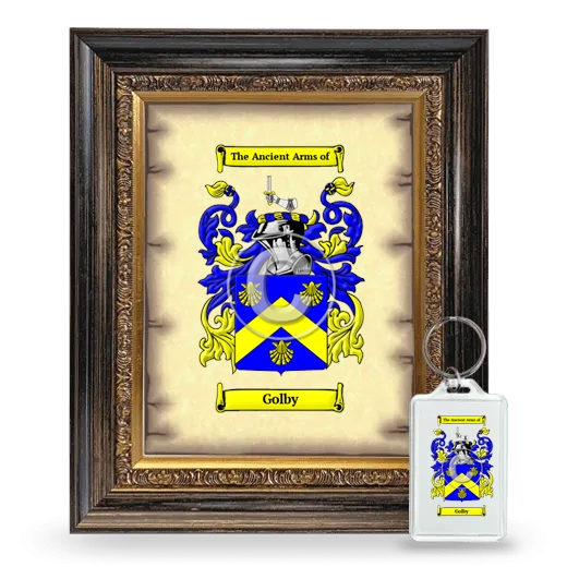 Golby Framed Coat of Arms and Keychain - Heirloom