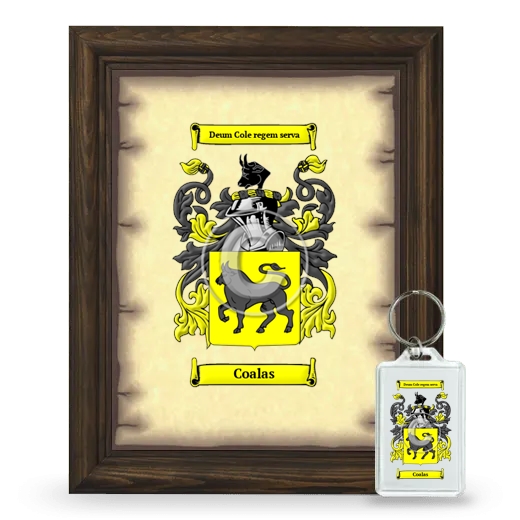 Coalas Framed Coat of Arms and Keychain - Brown