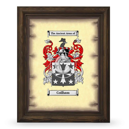 Coilham Coat of Arms Framed - Brown