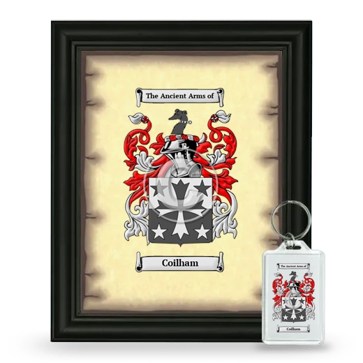 Coilham Framed Coat of Arms and Keychain - Black