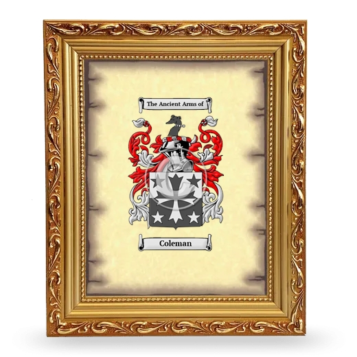 Coleman Coat of Arms Framed - Gold