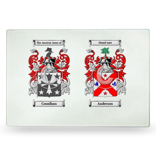 Double Coat of Arms Glass Cutting Board