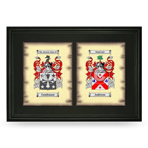 Double Coat of Arms Framed - Black