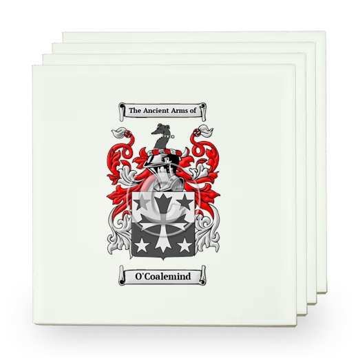 O'Coalemind Set of Four Small Tiles with Coat of Arms