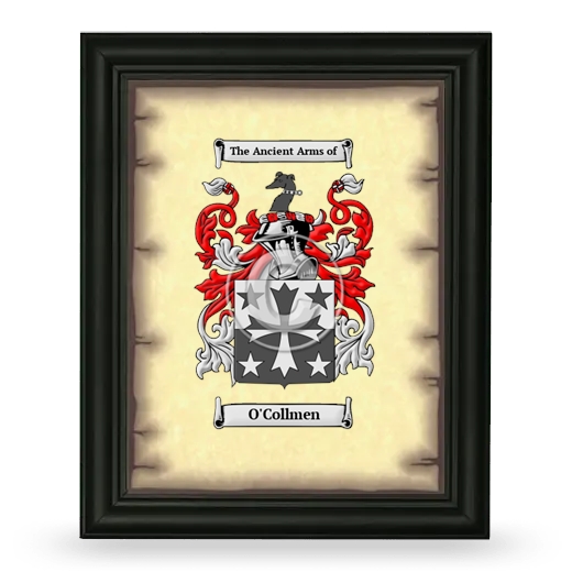 O'Collmen Coat of Arms Framed - Black