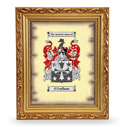 O'Coylham Coat of Arms Framed - Gold