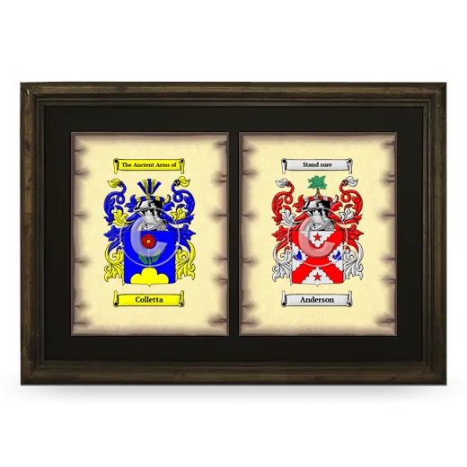 Double Coat of Arms Framed - Brown