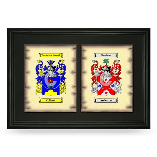 Double Coat of Arms Framed - Black