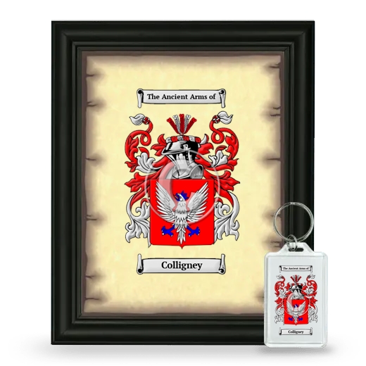 Colligney Framed Coat of Arms and Keychain - Black