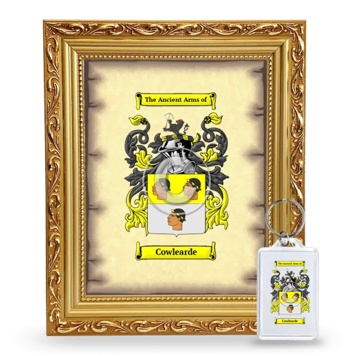 Cowlearde Framed Coat of Arms and Keychain - Gold
