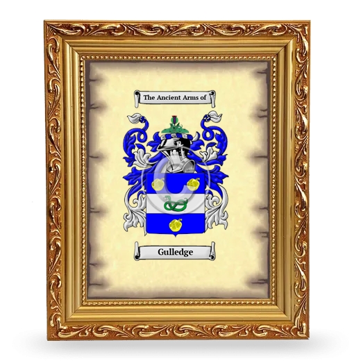 Gulledge Coat of Arms Framed - Gold