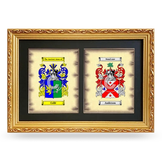 Double Coat of Arms Framed - Gold