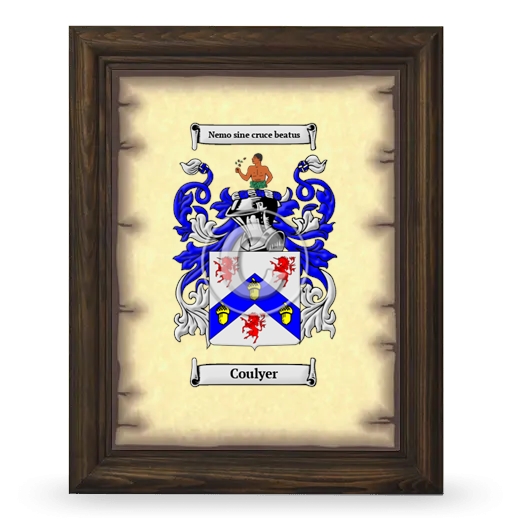 Coulyer Coat of Arms Framed - Brown