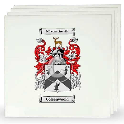Coleenwoold Set of Four Large Tiles with Coat of Arms