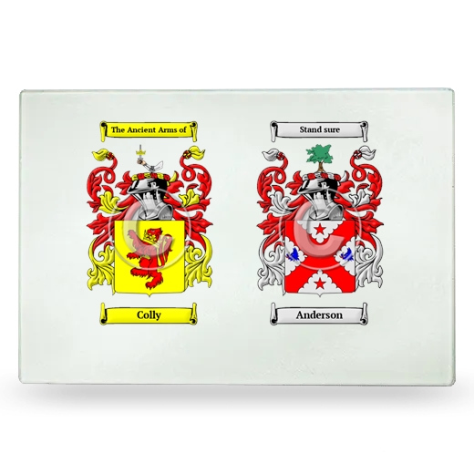 Double Coat of Arms Glass Cutting Board