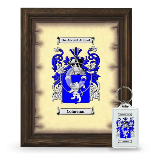 Colmenar Framed Coat of Arms and Keychain - Brown