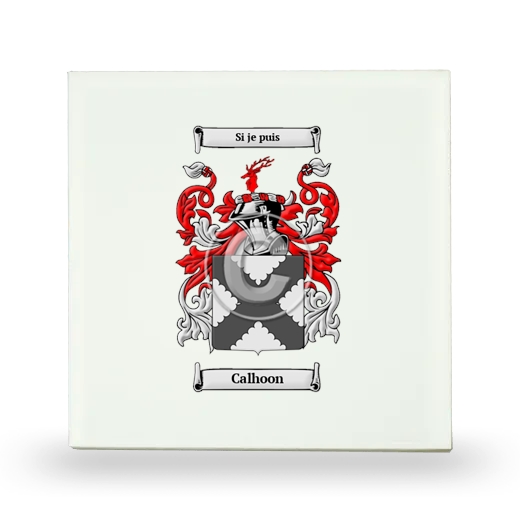 Calhoon Small Ceramic Tile with Coat of Arms