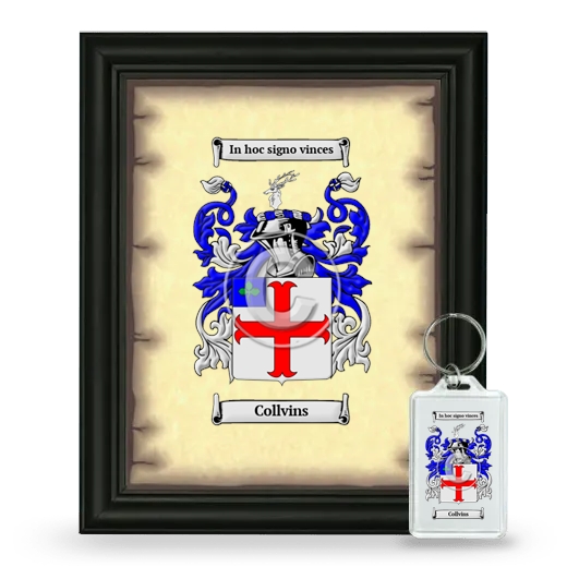 Collvins Framed Coat of Arms and Keychain - Black
