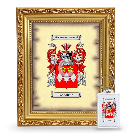 Colwiche Framed Coat of Arms and Keychain - Gold