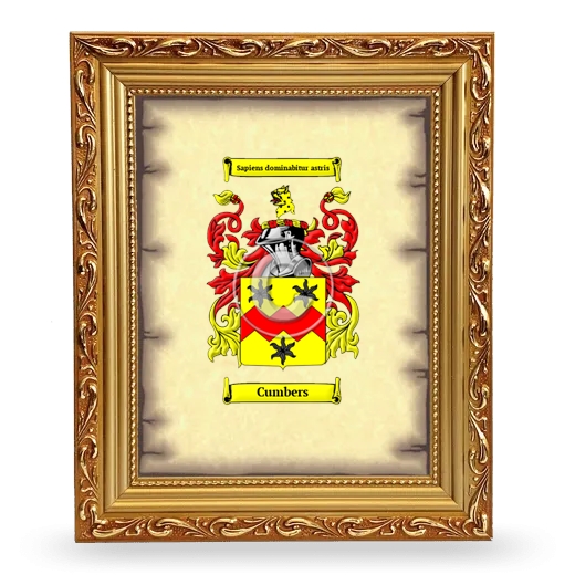 Cumbers Coat of Arms Framed - Gold