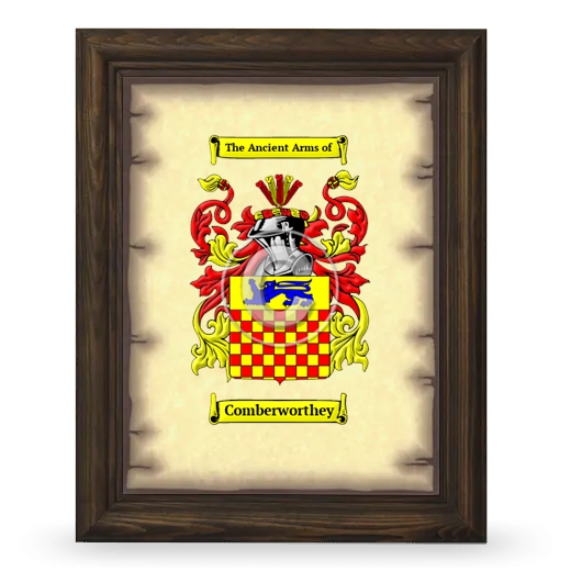 Comberworthey Coat of Arms Framed - Brown