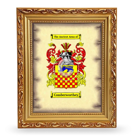Comberworthey Coat of Arms Framed - Gold