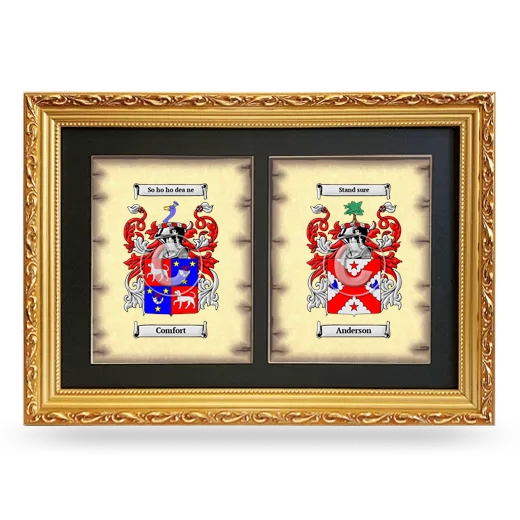 Double Coat of Arms Framed - Gold