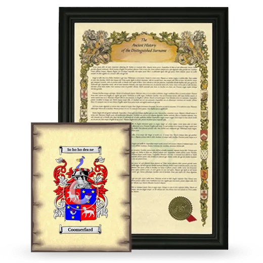 Coomerfard Framed History and Coat of Arms Print - Black